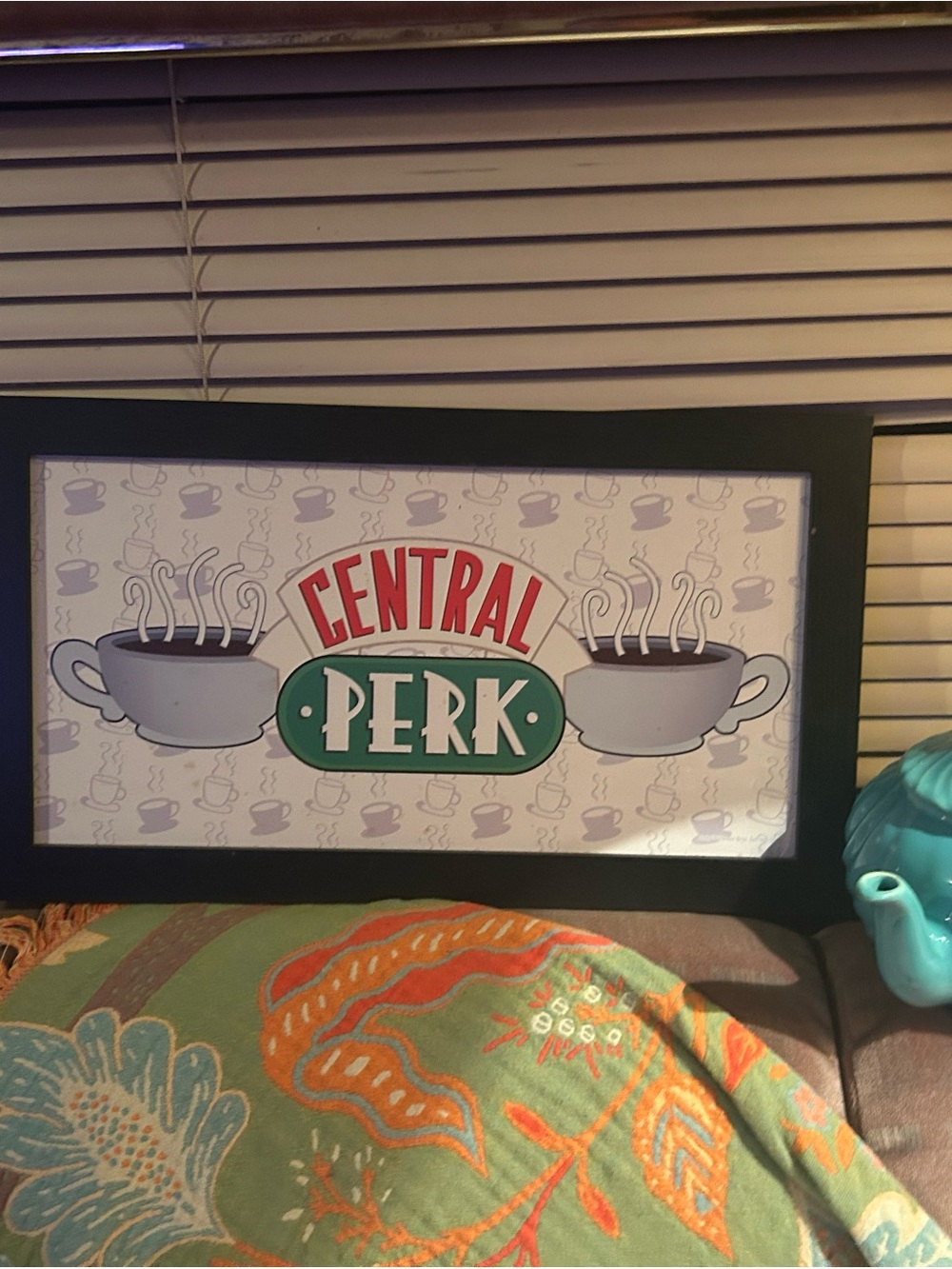 Café Wall Art - Green and Red Framed Sign